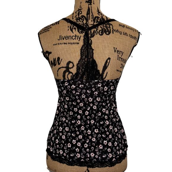 Marilyn Monroe Floral Lace Cami Black Pink Size Small Trashy Y2k Trendy Coquette - Picture 2 of 6